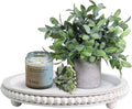 HPC Decor 12in Round Wood Tray by HPCDECOR