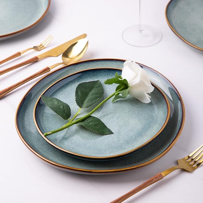 AmorArc Ceramic Dinner Plates Set of 6, 10.5 Inch Stoneware Plates Set | - Image 5