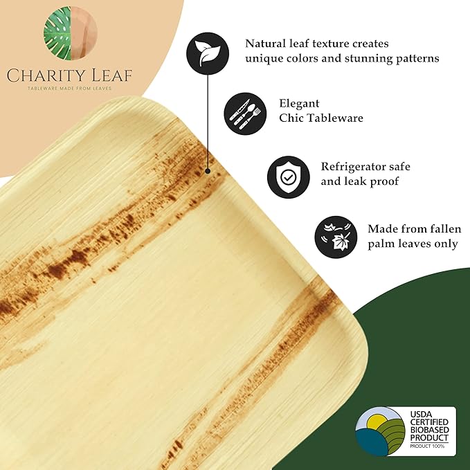 Disposable Bamboo 14" x 10" Trays Bamboo Serving Platters, Disposable Boards - Image 6