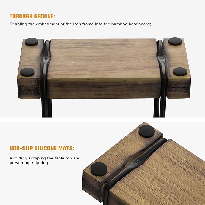 Wican Napkin Holder for Table, Wood Iron Standing Napkin Dispenser | Dining - Image 5