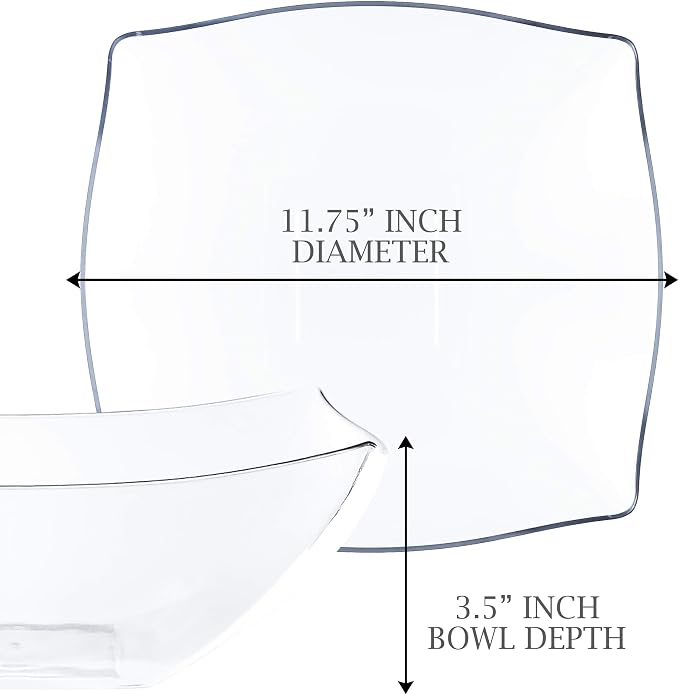 PLASTICPRO Disposable 128 ounce Square Serving Bowls, Party Snack or Salad Bowl - Image 6