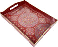 Boho Red Decorative Tray, Serving Tray by Umisriro