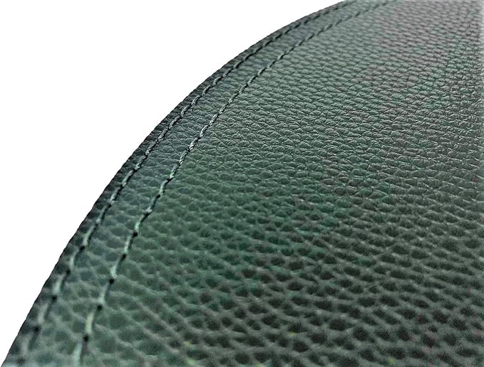 Set of 6 Faux Leather Round Placemats and Coasters, Disko Table Mats and Drink - Image 5