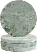 Green Marble Drink Coasters, Natural Stone Coasters by CHISELED+ST+DF+SK