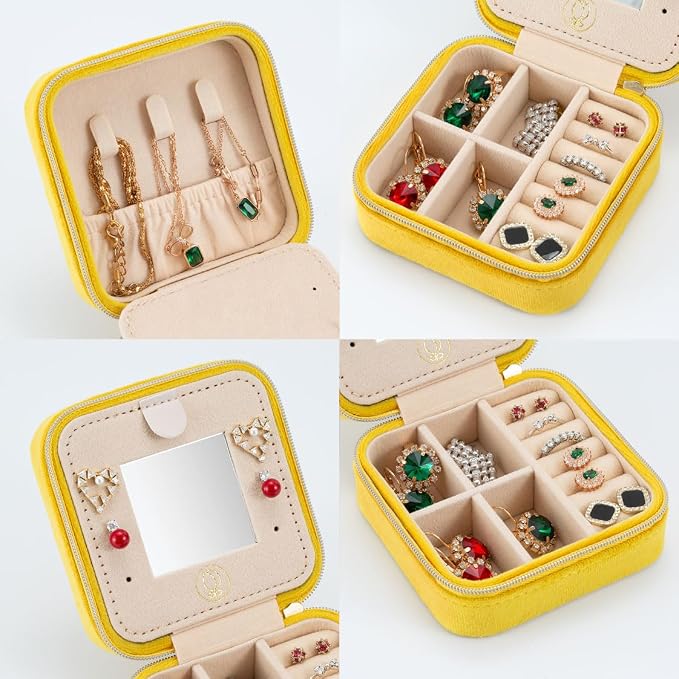 ZPROW Plush Velvet Travel Jewelry Case, Small Case - Image 3