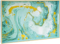 Turquoise Serving Tray with Handles, Plastic Decorative Tray | Green Coffee by MAONAME