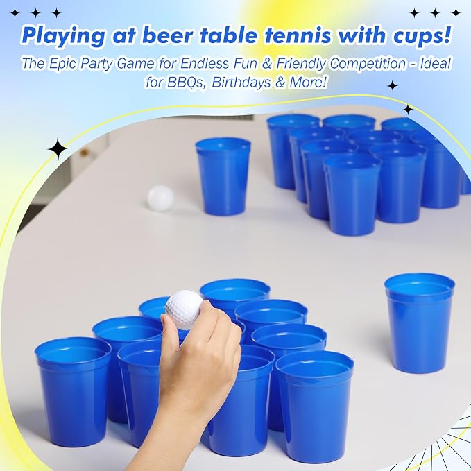 Yungyan 100 Pack 16 oz Stadium Cups Reusable Plastic Cups Blank Drink Stadium - Image 4