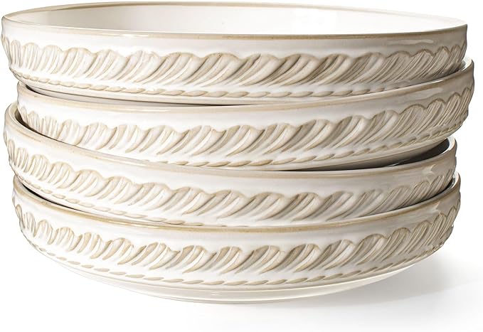 Pasta Bowls, 50oz Large Salad Serving Bowls, 9.75'' Plates Bowls Set of 4 by Artena