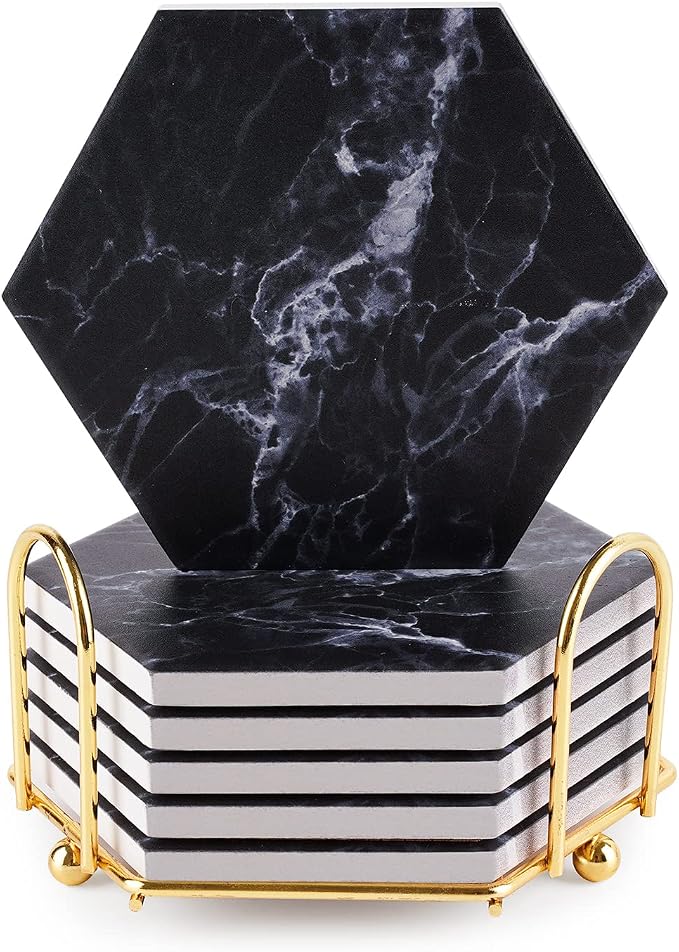 Black Coasters, Marble Coasters by Geichan