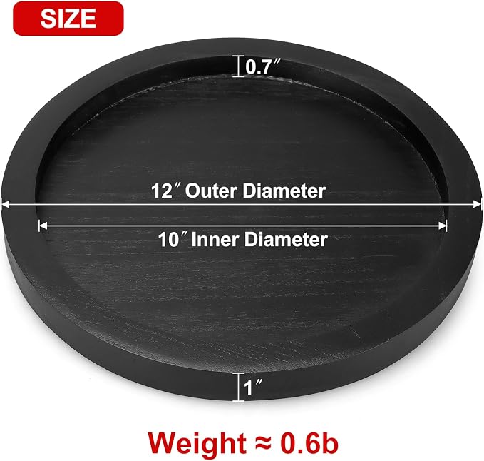 Black Wooden Decorative Trays for Kitchen Counter Living Room Centerpiece | - Image 7