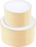 KIRE 200PCS Gold Plastic Plates by KIRE