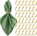 100 Pcs Gold Napkin Rings Bulk, Exquisite Round Napkin Ring Buckles, Suitable by YMGN