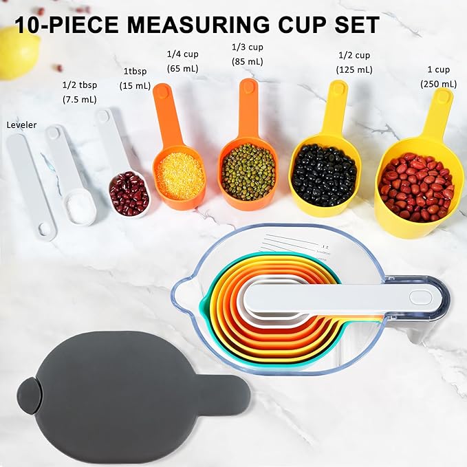 Stackable 10-Piece Measuring Cups and Spoons Set - Image 3