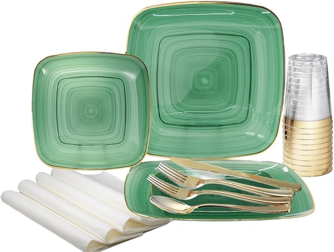 " OCCASIONS " 320pcs set-Wedding Party Disposable Plastic Plate Set -40 x 10'' by OCCASIONSFINESTPLASTICTABLEWARE