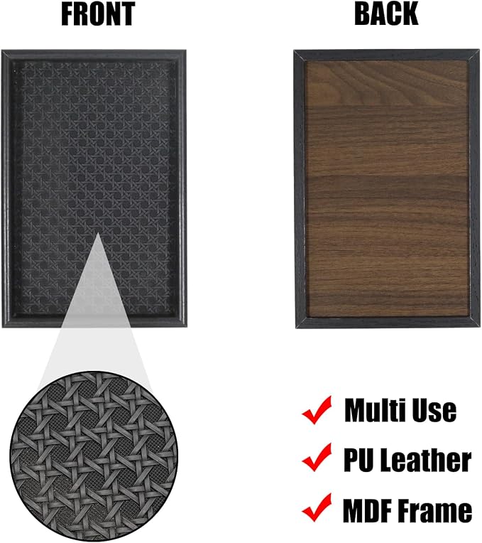 Valet Tray Leather Base Wooden Catchall Tray, EDC Organizer - Image 4