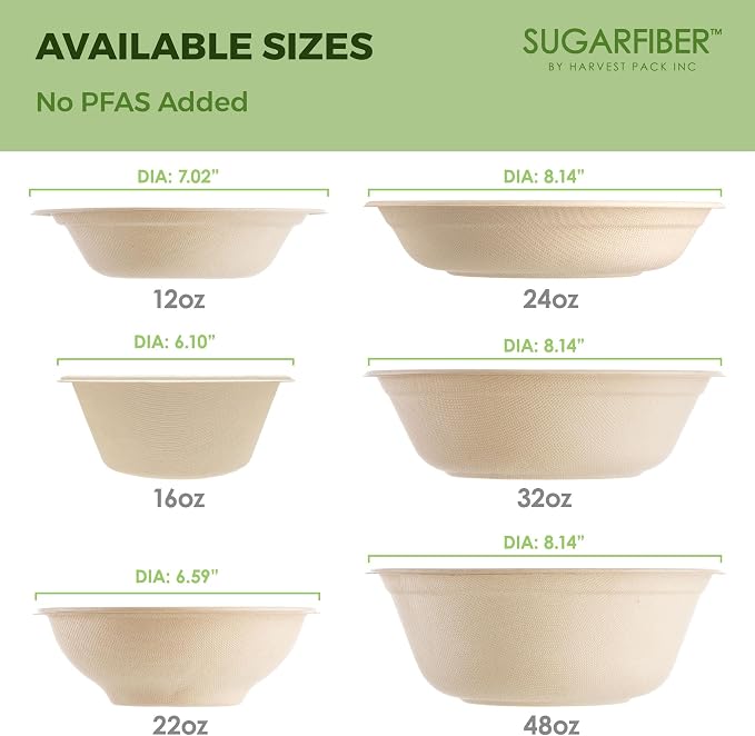 16oz Compostable Paper Bowls Disposable Round Natural Soup Bowls, Biodegradable - Image 7