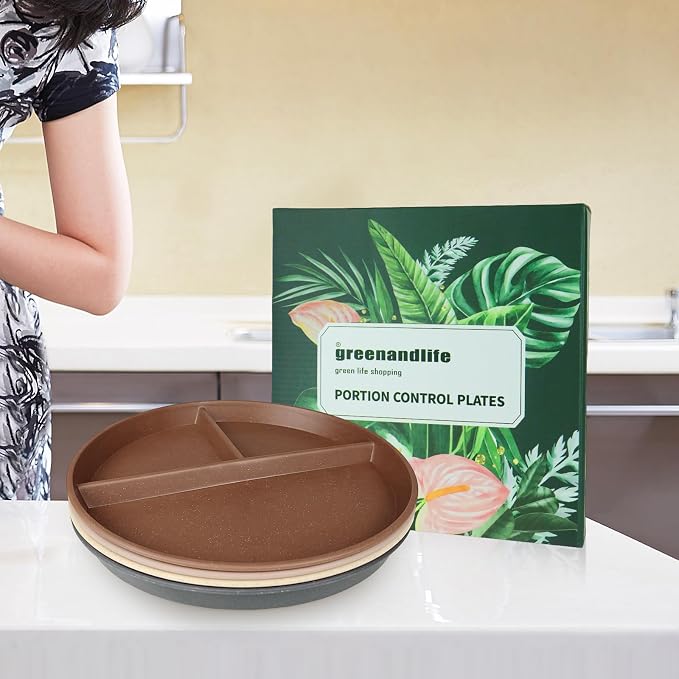 9 Inch 4PCS Unbreakable Portion Control Plates, Divided Plates - Image 6