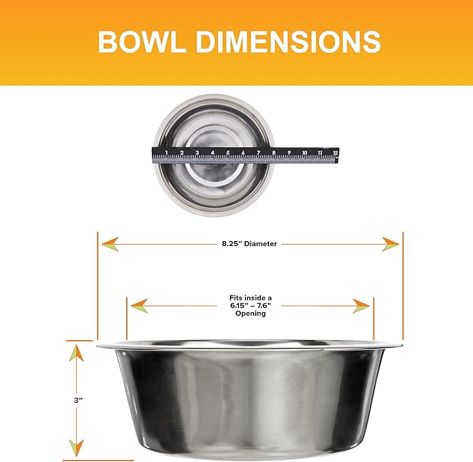 Neater Pet Brands 7 Cup Stainless Steel Dog Bowls, 1 Single Neater Feeder - Image 3