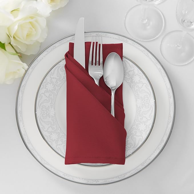 Lann's Linens Set of 144 Cloth Dinner Napkins, 20-inch Polyester Napkins - Image 4