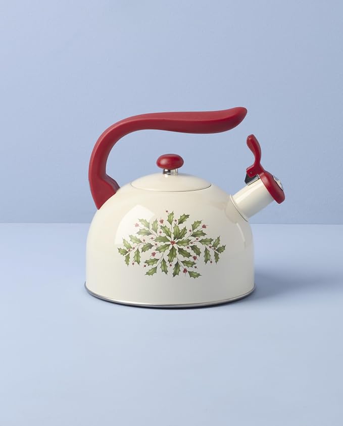 Lenox Holiday Aluminum Christmas Tea Kettle, 84oz | dishwasher safe | - Image 5