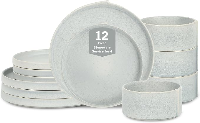 Stone Lain Bao 12-Piece Dinnerware Set Stoneware, Plates and Bowls Set by Unknown
