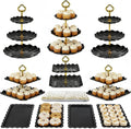 Pack of 11 NWK Cake Stand Set of Cupcake Stand, Tray & Table Cloth | Includes 3 by NWK