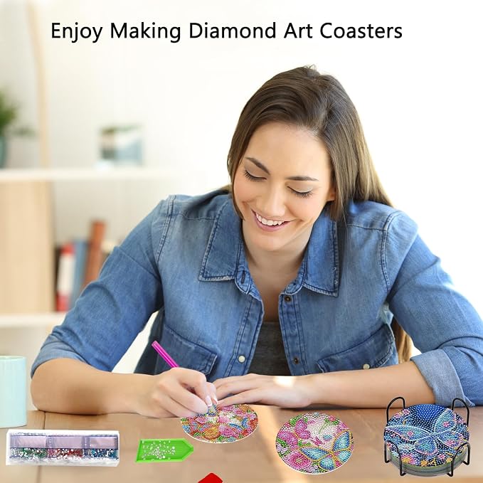 TDOOW Diamond Art Coasters 8 Pcs Diamond Painting Coasters Kits - Image 5
