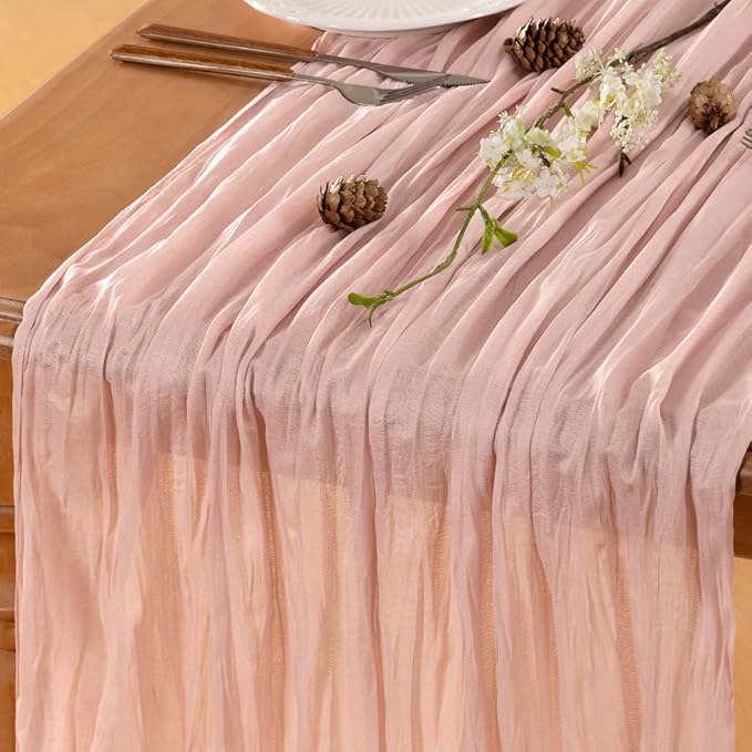 Dusty Pink Cheesecloth Table Runner 120 Inches 10 Pack Gauze Table Runner | - Image 5