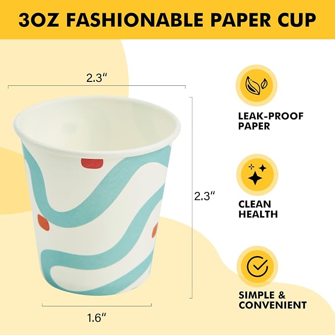 RACETOP 3 oz Bathroom Cups 300 Pack, Small Paper Cups, Disposable, Mini - Image 2