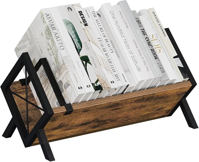 YINMIT Wood Desktop Bookshelf, Retro Tabletop Bookshelf, Desk Shelf by YINMIT