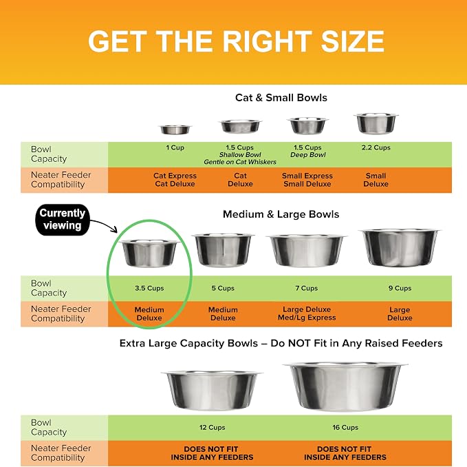 Neater Pet Brands 3.5 Cup Stainless Steel Dog Bowls, Dog Food Bowl & Water Bowl - Image 7