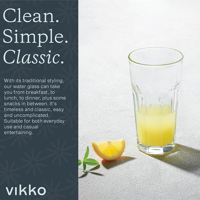 Vikko Drinking Glasses, 9 Ounce Glass Cups, Durable Glasses Drinking Set of 6 - Image 5