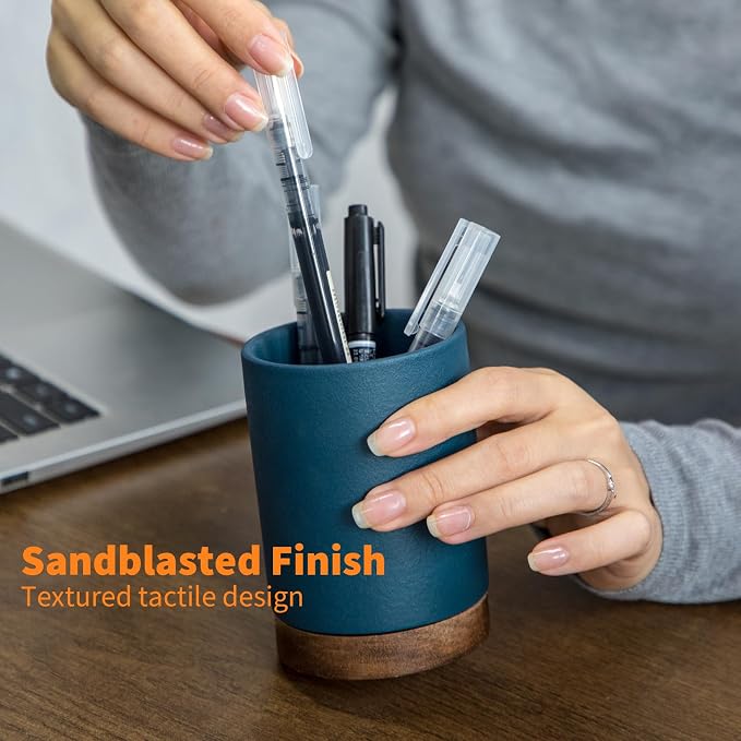 Ceramic Pen Holder for Desk, Pencil Cup, | Organizer and Makeup Brush Holder - Image 6