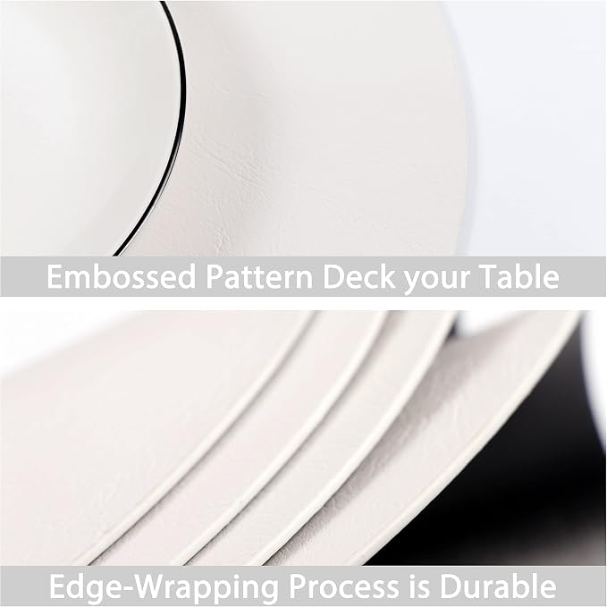 Embossed PU Leather Placemats, Waterproof Coffee Coasters, Kitchen Table Mats - Image 6