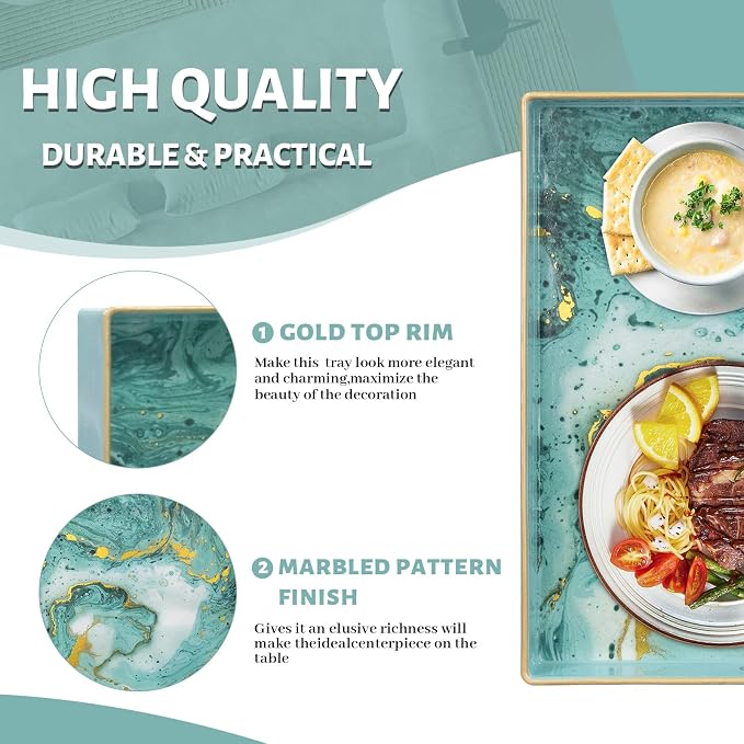 Turquoise Square Decorative Tray - Image 4