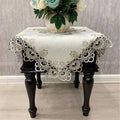 Sandweek Washable Square Tablecloth, Stain Resistant Damask Fabric Floral Lace by Unknown