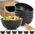 Wheat Straw Bowls Set of 6, Unbreakable Lightweight 60 OZ Salad Bowls by Perlapoc