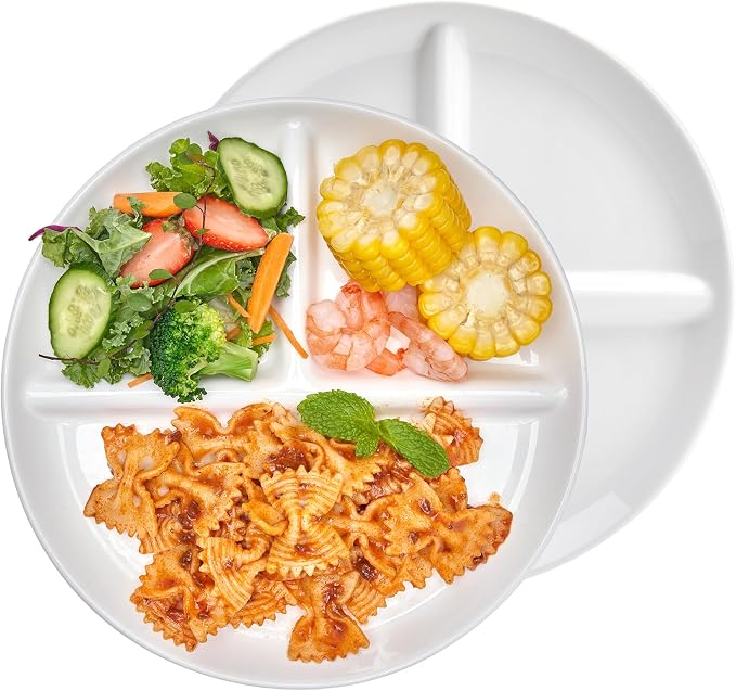 Sweese 9 Inch Porcelain Divided Dinner Plates Set of 2 – Encourage Healthy by Sweese