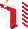 6 Pack Red Cheesecloth Table Runner 20 x 120 Inch Gauze Table Runner Fabric by Unknown