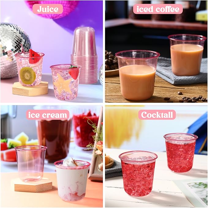 Ziliny 50 Pcs 50 Pcs Disposable Stemless Glasses 12oz Crystal Plastic Wine - Image 7