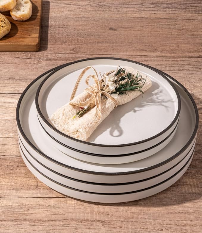 LERATIO Ceramic Dinner Plates Set of 6, 10.25 inch Large ceramic plates | - Image 5