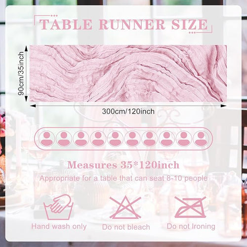 1 Pack Cheesecloth Table Runner 10Ft Christmas Gauze Boho Table Runners - Image 2