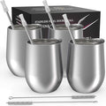 CHILLOUT LIFE 12 oz Stainless Steel Wine Tumblers 4 Pack by CHILLOUTLIFE
