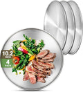 Metal Dinner Plate, 4 Pack 10.2 inch 304 Stainless Steel Plates, Reusable lunch by Offiper