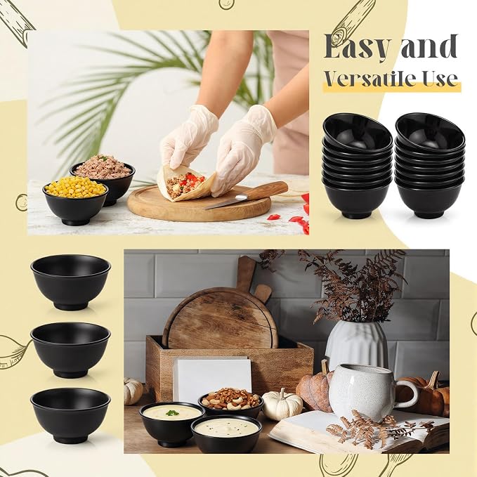 Tioncy 50 Pcs Bowls Set Unbreakable Dessert Soup Salad Bowls - Image 3