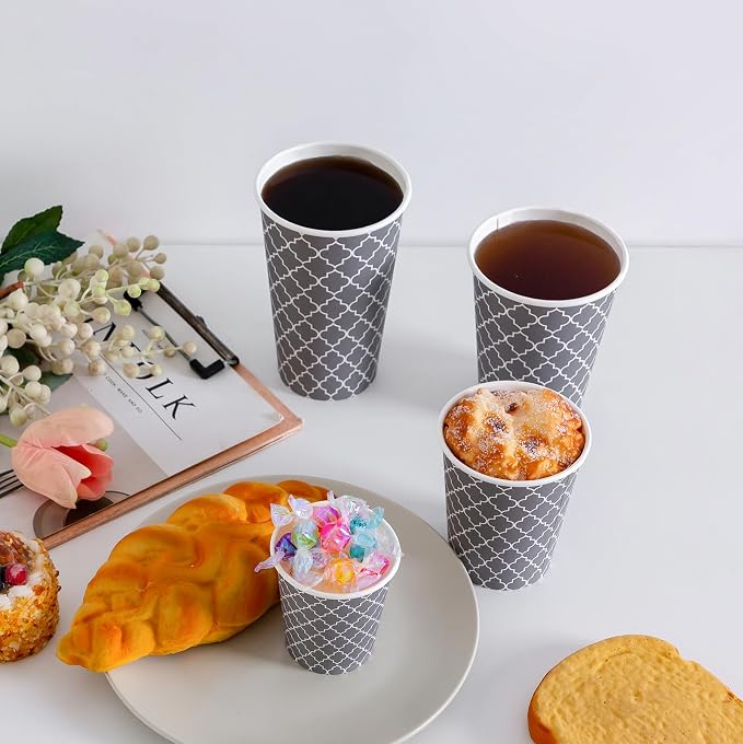 Lamosi Coffee Cups 12 oz 180 Pack, Disposable Paper Coffee Cups, Hot Cups | - Image 4