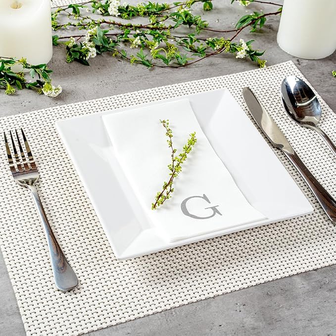 Luxenap 15.8 X 7.9 Inch Linen-Feel Guest Towels, 50 Lettered Hand Towels - Image 3