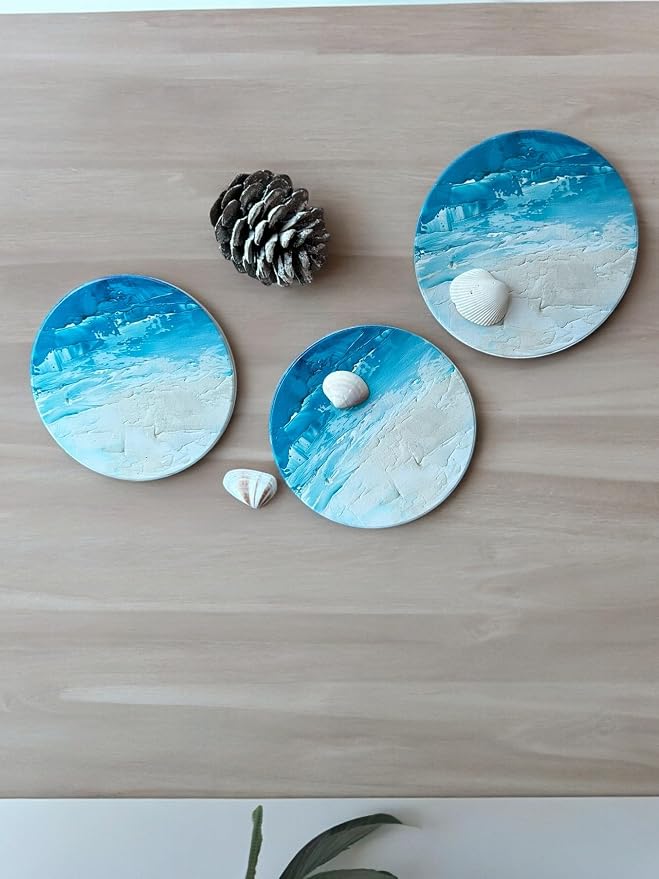 Ceramic Marble Coasters Set of 6, Absorbent Drink Coasters - Image 8