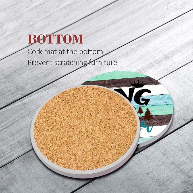 Coasters for Drinks, Ceramic Stone, Camping Wooden | Forest Summer Absorbent - Image 5