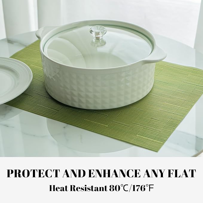 Placemats Set of 6 Vinyl/Plastic Woven Place Mats - Image 5